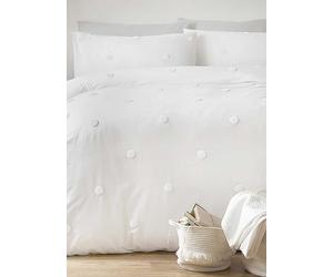 Appletree Boutique White Dot Garden 100% Cotton Duvet Cover Set White