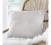 Appletree - Polka Dots Cushion (43 x 43cm) - 100% Cotton - Filling Included - Piped Edge - Tufted Cushion with White Spots - Silver Grey Cushion with Cover Included/Cushion Insert - Home Decor