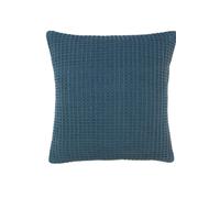 Appletree - Blue Waffle Cushion (43 x 43cm) - 100% Cotton - Filling Included - Woven Cushion in Blue - Blue Textured Cushion - Cushion with Cover Included/Cushion Insert - For Home Decor
