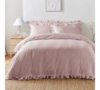 Appletree Ruffle Duvet Cover Set - Super King (260 x 220cm) - Lavender Purple - 100% Cotton - Frilly Bedding with 2 Pillowcases - Lilac Bedroom Set