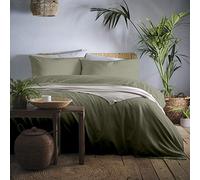 Appletree Cassia - Relaxed Cotton Duvet Cover Set, 100%, Khaki, Single