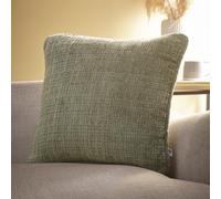 Appletree - Green Chenille Cushion (43 x 43cm) - 100% Recycled Polyester - Filling Included - Sage Green Cushion with Cover Included/Cushion Insert - Cushion in Green for Sofa/Living Room
