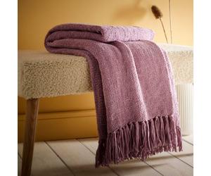Appletree Chenille Eco-Friendly Textured Purple Throw