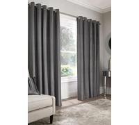 Appletree Boutique - Conrad - Jacquard Pair of Eyelet Curtains - 66" Width x 54" Drop (168 x 137cm) in Slate