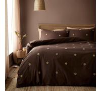 Appletree Boutique Dot Garden Chocolate Duvet Cover Set Double - Spots Tufted Bedding - Breathable Cotton - Includes 1 Duvet Cover (200 x 200cm) & 2 Pillowcases - Chocolate Spots Bedroom Set