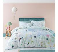 Appletree - Duck Egg Spring Duvet Cover - Double Bedding Size (200 x 200cm) - Soft 100% Cotton - 2 Pillowcases - Contemporary Floral Duvet Cover in Blue - Blue Bedding