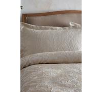 Appletree 'Elysia' Floral Jacquard Single Oxford Pillowcase in Beige | Size: Standard Pillow Case Appletree Beige Standard Pillow Case