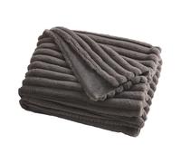 Appletree - Charcoal Grey Faux Fur Throw (180 x 130cm) - Soft Sofa Throw - Charcoal Faux Fur Blanket - Fur Blanket in Charcoal - Rabbit Fur Imitation - Grey Fake Fur Throw - Matching Cushion Available