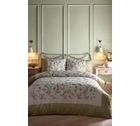 Appletree 'Fiorella' 100% Cotton Floral & Bird Print Duvet Cover Set in Natural | Size: King Appletree Natural King