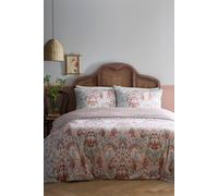 Appletree Floral Damask Duvet Cover Set Super King 260 x 220cm - 100% Cotton Bedding with Elegant Damask Floral Design, Includes 2 Pillowcases