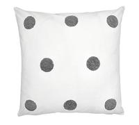 Appletree Garden-Filled Cushion, 100% Cotton, White with Slate Dots, 43x43cm (17x17)