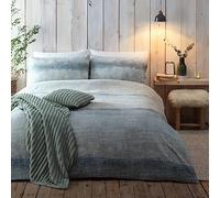 Appletree - Green Fade Dye Duvet Cover - Single Bedding Size (140 x 200cm) - Soft 100% Brushed Cotton - 1 Pillowcase - Stripe Duvet Cover in Green - Gradient Tip Dye Duvet Cover - Green Bedding