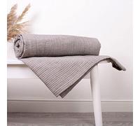 Appletree - Grey Bedspread (150cm x 200cm) - 100% Cotton Bed Cover - Soft Quilted Throw in Blanket - Grey Quilted Blanket - Textured Blanket with Filling - Grey Quilted Bedspread - Grey Woven Blanket