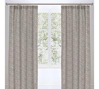 Appletree - Grey Floral Curtains W66 x L90 (168 x 229cm) - 2 Panels - Blackout Curtains - 100% Cotton - Lined - Flower Print Curtains in Grey - Vintage Grey Pencil Pleat Curtains - Pleated Curtains