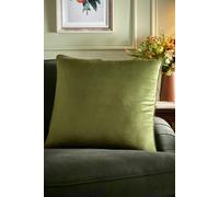 Appletree - Olive Green Velvet Cushion (55 x 55cm) - Soft Touch Velvet Cushion - Filling Included - Green Cushion - Green Olive Cushion Insert with Cover Included - Velvet Large Cushion in Green