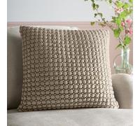Appletree Heritage Bobble Velvet Filled Cushion 55 x 55cm - Natural Decorative Scatter Pillow with Soft Textured Velvet Cover and Raised Bobble Detailing, Stylish Accent Cushion for Sofa or Bed