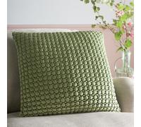 Appletree Heritage Bobble Velvet Filled Cushion 55 x 55cm - Olive Decorative Scatter Pillow with Soft Textured Velvet Cover and Raised Bobble Detailing, Stylish Accent Cushion for Sofa or Bed