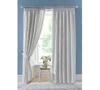 Appletree Heritage Collier Pair of Pencil Pleat Curtains with Tie-Backs White