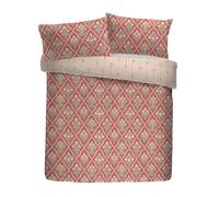 Appletree Heritage Duvet Cover Set, 100% Cotton, King Size 230x220cm, Pink, Floral Pattern, 200 Thread Count, Button Closure, Ruffled Detail