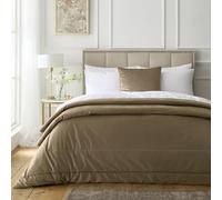 Appletree Heritage Harlan Velvet Bedspread 235 x 235cm Cream - Soft Textured Design for Bedroom, Large Velvet Bedspread