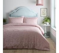 Appletree Heritage - Toria - Jacquard Duvet Cover Set - Double Bed Size in Blush, Pink