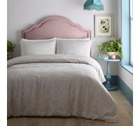 Appletree Heritage - Toria - Jacquard Duvet Cover Set - Double Bed Size in Stone, Cream