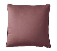 Appletree Heritage Velvet Cushion Cover, Plain Dye, Decorative, 1 Piece, 55 x 55 cm, Pink, 100% Polyester, Square, Piped Edges