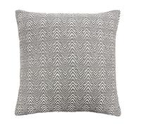 'Herringbone' Filled Cushion 100% Cotton With Textured Weave Appletree Silver 43cm x 43cm
