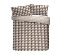 Appletree Hygge Duvet Cover Set, 100% Cotton, Single 140x200cm, Brown/Bracken, Geometric Pattern, 68 Pick Thread Count