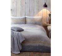 Appletree Hygge Grey Anson Stripe 100% Brushed Cotton Duvet Cover Set Grey