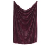 Appletree Hygge Polyester Faux Fur Throw Blanket, Burgundy, 130 x 180 cm, Horizontal Ribbed Design, Adult, Reversible with Fleece Back