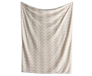 Appletree Hygge Recycled Polyester Throw, Natural, 150 x 200 cm, Jacquard Boucle with Tufted Harlequin Diamonds, Cosy Diamond Collection, Chocolate