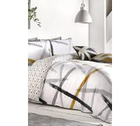 Appletree 'Leda' 100% Natural Cotton Print Duvet Cover Set in Grey | Size: Super King Appletree Grey Super King