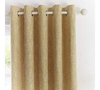 Appletree Loft - Boucle - Jacquard Pair of Eyelet Curtains - 66" Width x 90" Drop (168 x 229cm) in Ochre