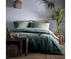 Appletree Loft Cassia Teal Duvet Cover Set Double - Minimalist Bedding - Breathable Cotton - Includes 1 Duvet Cover (200 x 200cm) & 2 Pillowcases - Teal Cassia Bedroom Set