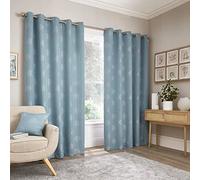 Appletree Loft - Harvest - Jacquard Pair of Eyelet Curtains - 66" Width x 54" Drop (168 x 137cm) in Duck Egg