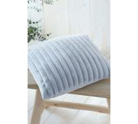 Appletree - Grey Faux Fur Cushion (43 x 43cm) - Super Soft Fake Rabbit Fur - Filling Included - Light Grey Stripe