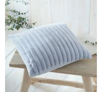 Appletree Faux Fur Cushion - Light Grey Stripe Rabbit Fur Texture - 43x43cm Super Soft Decorative Pillow with Filling - Luxury Lined Cushion for Sofa, Bed or Chair - Elegant Home Accent