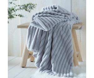 Appletree Morritz Super Soft Grey Faux Fur Throw