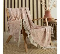 Appletree Myan Geometric Mosaic Design Terracotta Woven Throw