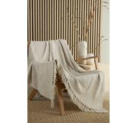 Appletree 'Myan' Geometric Mosaic Design Woven Throw in Natural | Size: 130 cm x 180 cm Appletree Natural 130 cm x 180 cm