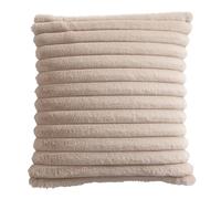 Appletree - Natural Faux Fur Cushion (43 x 43cm) - Super Soft Fake Rabbit Fur - Filling Included - Stripe Pattern