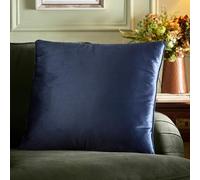Appletree Navy Velvet Cushion 55 x 55cm - Soft Touch with Filling Included - Large Square Cushion Cover & Insert - Luxury Navy Blue Decorative Pillow for Sofa or Bed