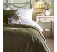Appletree - Olive Green Velvet Quilted Bedspread (220 x 150cm) - Reversible Designs - Soft Touch Velvet Bedspread in Green - Tufted Button Bedspread - Chesterfield Bedspread in Green - Green Quilt