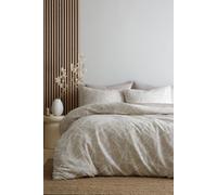 Appletree - Natural & White Geometric Duvet Cover - Double Bedding Size (200 x 200cm) - 2 Pillowcases - Easy Care & Washable - Contemporary Bedding in Natural - Crinkle Duvet Cover in Natural 0