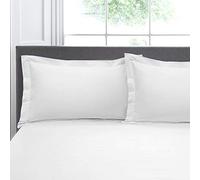 Appletree Pair of Oxford Pillowcases, 100% Cotton White, 76 x 48cm