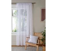 Appletree Boutique - Single Net Curtain for Windows W55 x L48 (140 x 122cm) - Voile Curtain for Bedroom/Living Room - Spotted/Dotted Sheer Curtain - Zara Collection, White