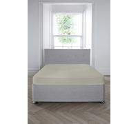 Appletree 'Premium 200TC Plain Dye' Hotel Quality 100% Percale Cotton Fitted Bed Sheet in Silver | Size: Single Fitted Appletree Silver Single Fitted