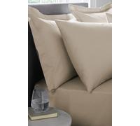 'Premium 200TC Plain Dye' Hotel Quality 100% Percale Cotton Oxford Pillowcases (Pair) Appletree Natural Standard Pillow Case
