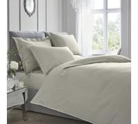 Appletree Premium 200Tc Plain Dye Silver 100% Percale Cotton Duvet Cover Set
